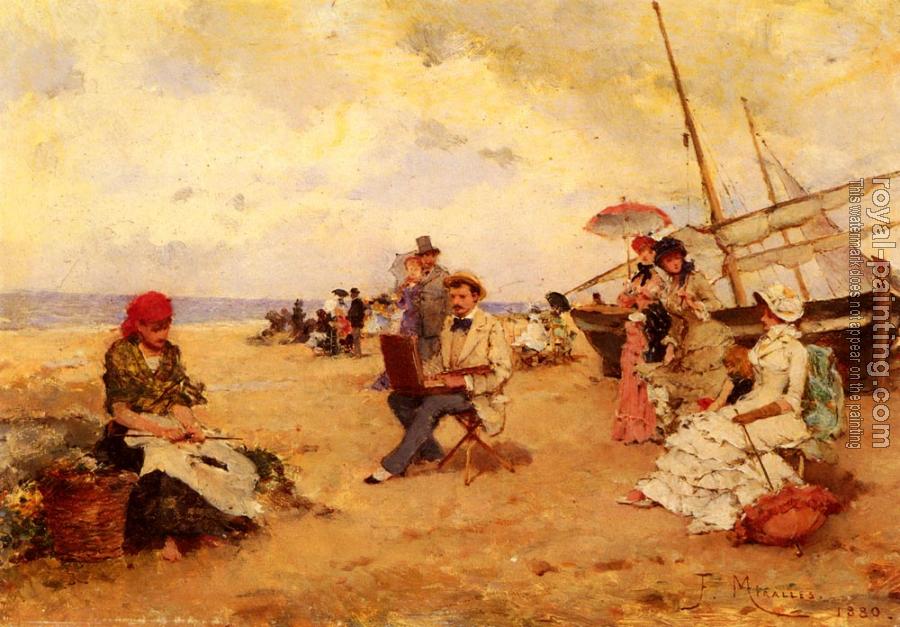 Francisco Miralles Galup : The Artist Sketching On A Beach